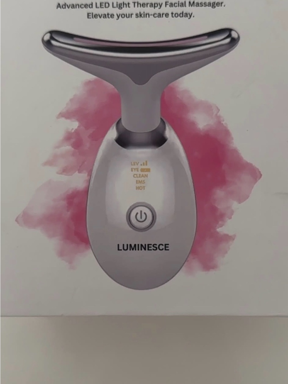 LED Facial Massager — White with Pink Accent